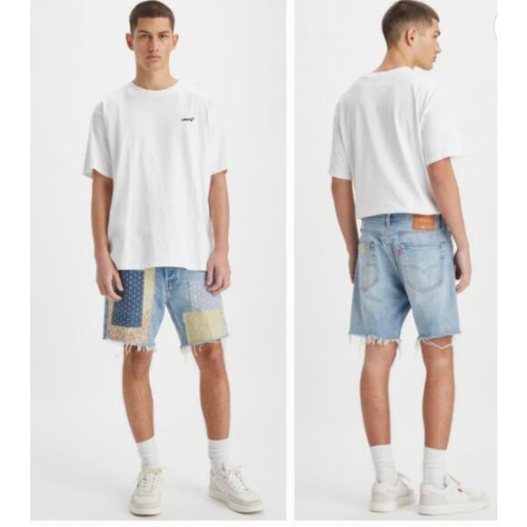 Levis Premium 501 150th Anniversary 93' Sashiko Patchwork 7" Shorts Men’s Sz 33” - Picture 1 of 10